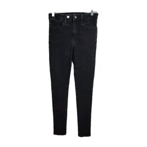 American Eagle Jegging Women's 2 Regular Black Super Hi-Rise The Dream Jean